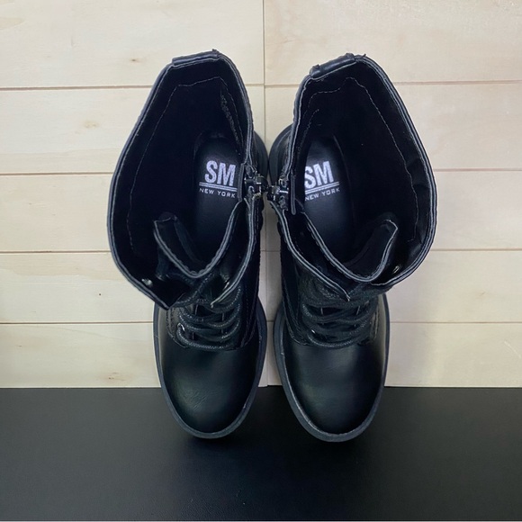 Steve Madden SM New York Lila Black Combat Boots Women's Size 6.5 Shoes M - Picture 8 of 11